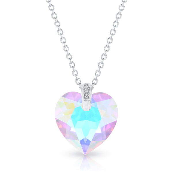 925 Ezüst nyaklánc swarovski kristályos szives medállal