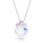 925 Ezüst nyaklánc swarovski kristályos szives medállal