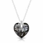 925 Ezüst nyaklánc swarovski kristályos szives medállal