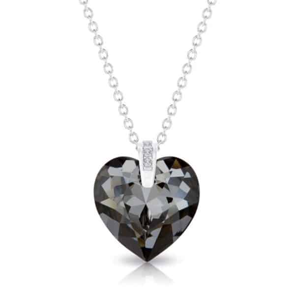 925 Ezüst nyaklánc swarovski kristályos szives medállal