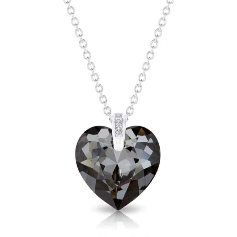 925 Ezüst nyaklánc swarovski kristályos szives medállal