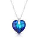 925 Ezüst nyaklánc swarovski kristályos szives medállal