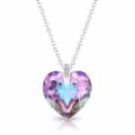 925 Ezüst nyaklánc swarovski kristályos szives medállal