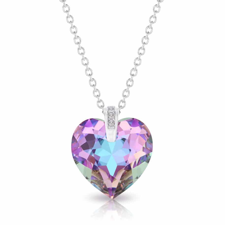925 Ezüst nyaklánc swarovski kristályos szives medállal