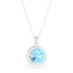 Swarovski kristályos ezüst nyaklánc világos kék kristállyal