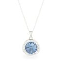 Swarovski kristályos ezüst nyaklánc - kék kristállyal