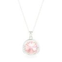 Swarovski kristályos ezüst nyaklánc rózsaszín kristállyal