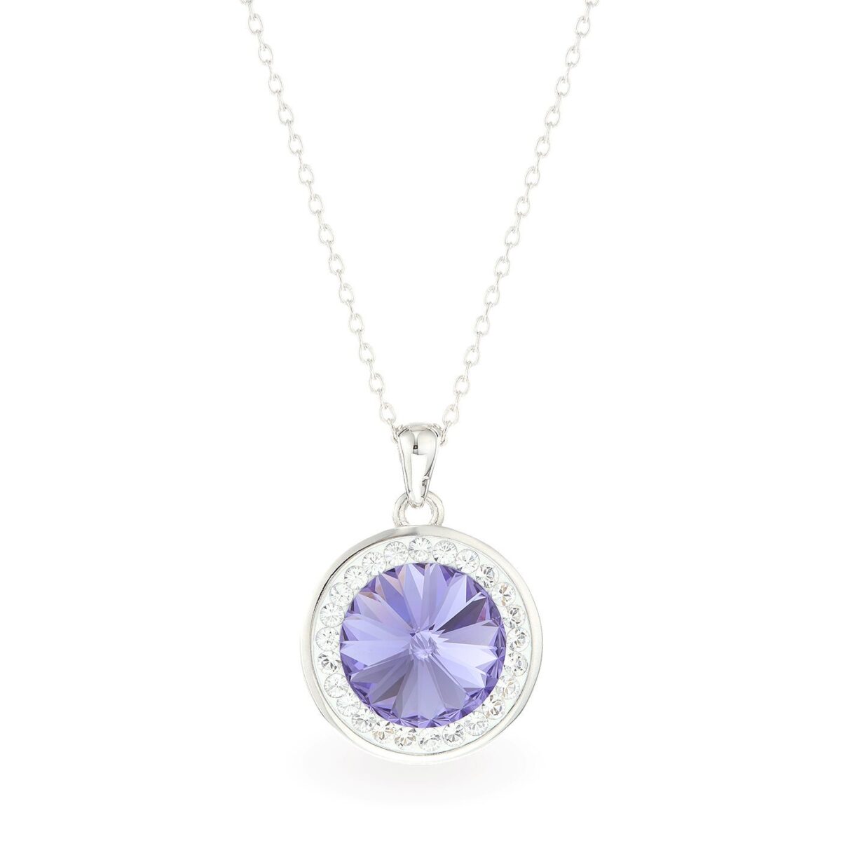 Lila swarovski kristályos 925 ezüst nyaklánc