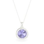 Lila swarovski kristályos 925 ezüst nyaklánc