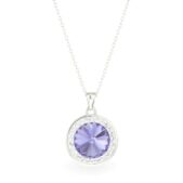 Lila swarovski kristályos 925 ezüst nyaklánc