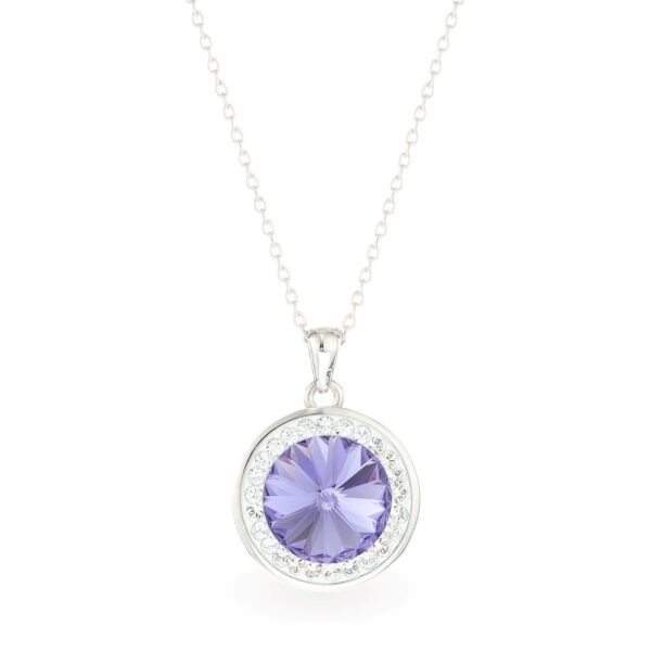 Lila swarovski kristályos 925 ezüst nyaklánc