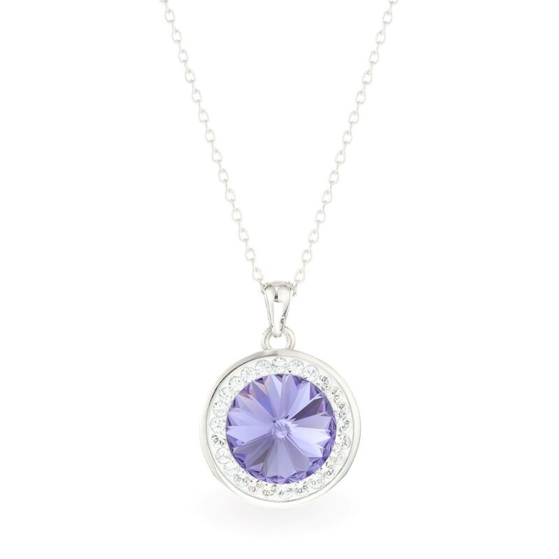 Lila swarovski kristályos 925 ezüst nyaklánc