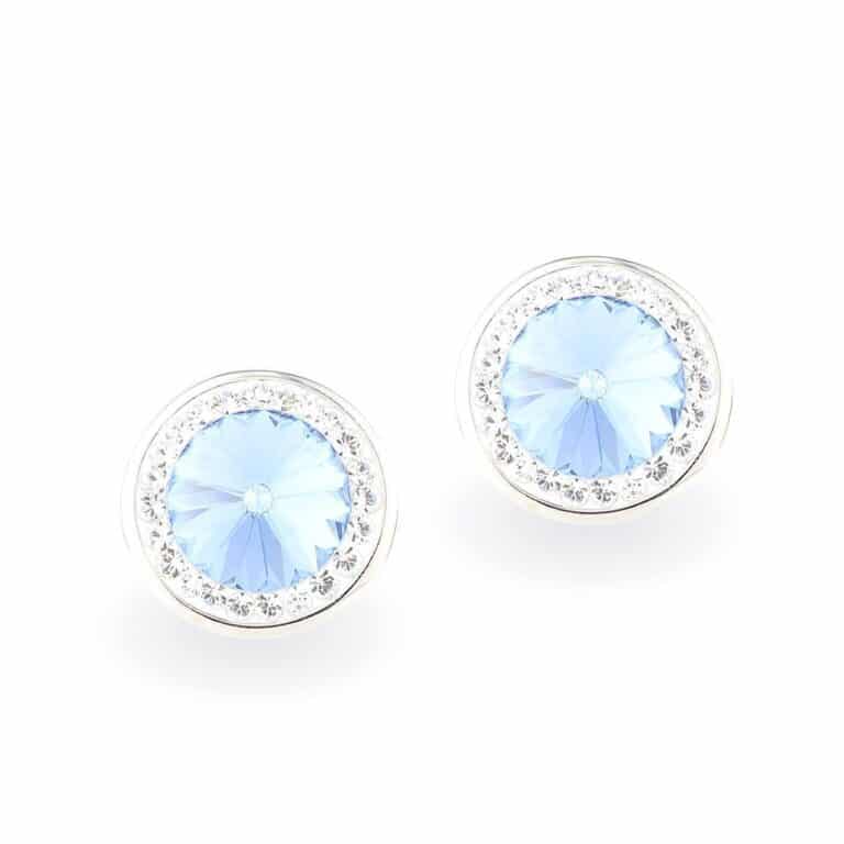 Swarovski kristályos ezüst fülbevaló - Brilliance Orbit Kék - ajándék díszdobozban