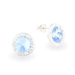 Swarovski kristályos ezüst fülbevaló - Brilliance Orbit Kék - ajándék díszdobozban
