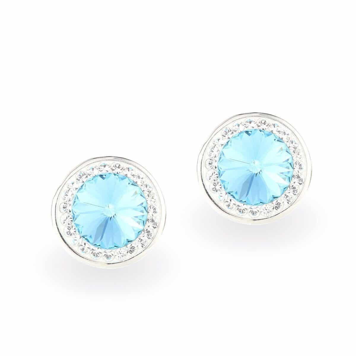 Swarovski kristályos ezüst fülbevaló - Brilliance Orbit Világos Kék - ajándék díszdobozban