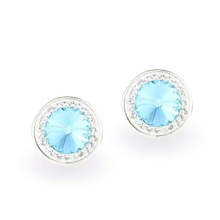 Swarovski kristályos ezüst fülbevaló - Brilliance Orbit Világos Kék - ajándék díszdobozban