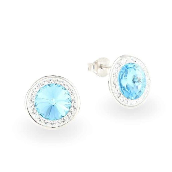 Swarovski kristályos ezüst fülbevaló - Brilliance Orbit Világos Kék - ajándék díszdobozban