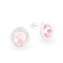 Swarovski kristályos ezüst fülbevaló – Brilliance Orbit Rózsaszín – ajándék díszdobozban