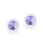 Swarovski kristályos ezüst fülbevaló - Brilliance Orbit Lila - ajándék díszdobozban