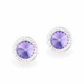 Swarovski kristályos ezüst fülbevaló - Brilliance Orbit Lila - ajándék díszdobozban
