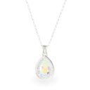 Swarovski kristályos ezüst nyaklánc - Brilliance Drop Crystal AB - ajándék díszdobozban