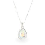 Swarovski kristályos ezüst nyaklánc - Brilliance Drop Crystal AB - ajándék díszdobozban