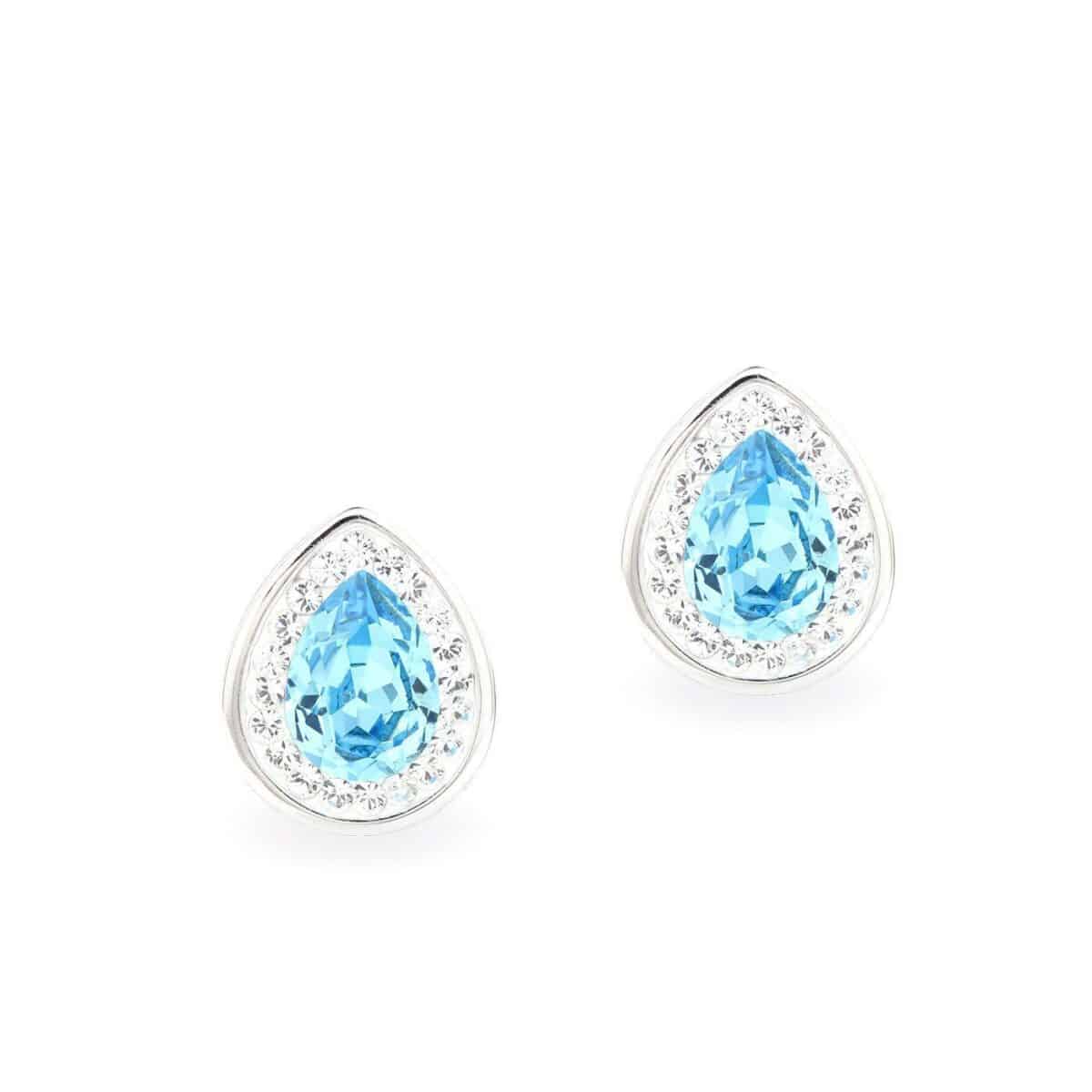 Swarovski® kristályos ezüst fülbevaló - Brilliance Drop Világos kék - ajándék díszdobozban
