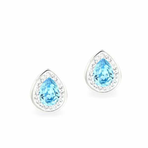 Swarovski® kristályos ezüst fülbevaló - Brilliance Drop Világos kék - ajándék díszdobozban