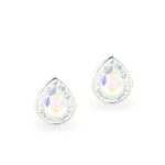 Csepp swarovski kristályos ezüst fülbevaló Crystal AB