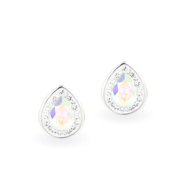 Csepp swarovski kristályos ezüst fülbevaló Crystal AB