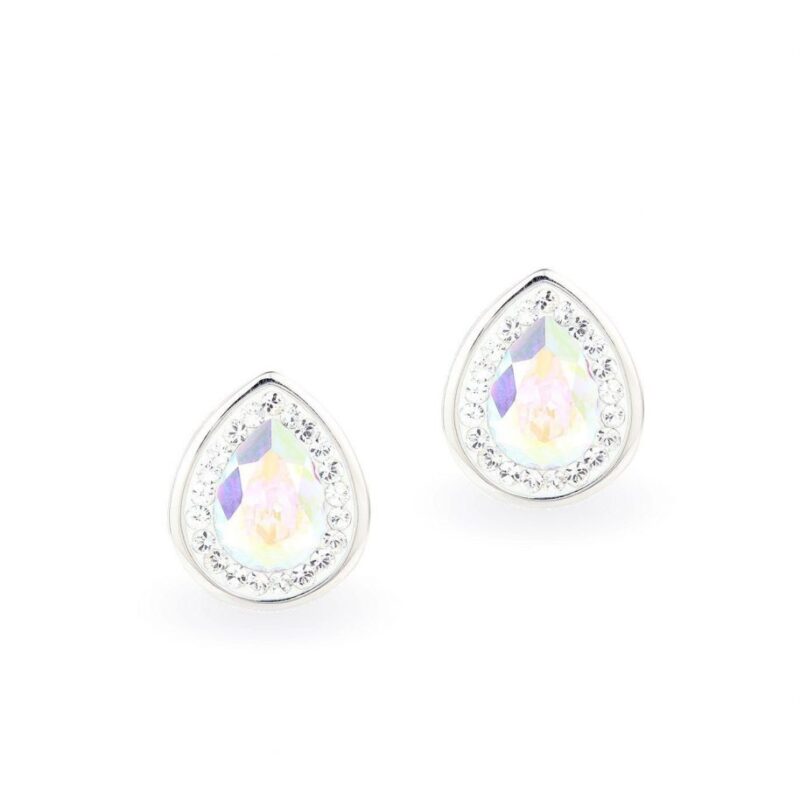 Csepp swarovski kristályos ezüst fülbevaló Crystal AB
