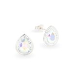Csepp swarovski kristályos ezüst fülbevaló Crystal AB