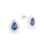 Swarovski® kristályos ezüst fülbevaló - Brilliance Drop Sötétkék - ajándék díszdobozban