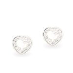 Swarovski kristályos ezüst fülbevaló - Brilliance Heart Crystal- ajándék díszdobozban