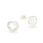 Swarovski kristályos ezüst fülbevaló - Brilliance Heart Crystal- ajándék díszdobozban