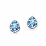 Swarovski kristályos ezüst fülbevaló - Raindrop Világos kék - ajándék díszdobozban