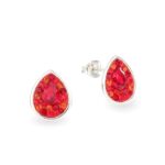 Swarovski kristályos ezüst fülbevaló - Raindrop Piros - ajándék díszdobozban