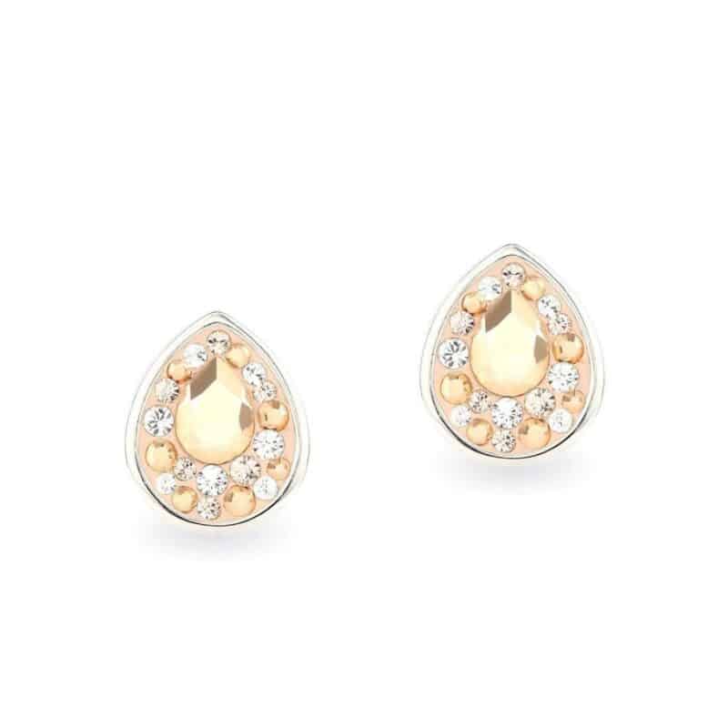 Swarovski kristályos ezüst fülbevaló - Raindrop Arany - ajándék díszdobozban