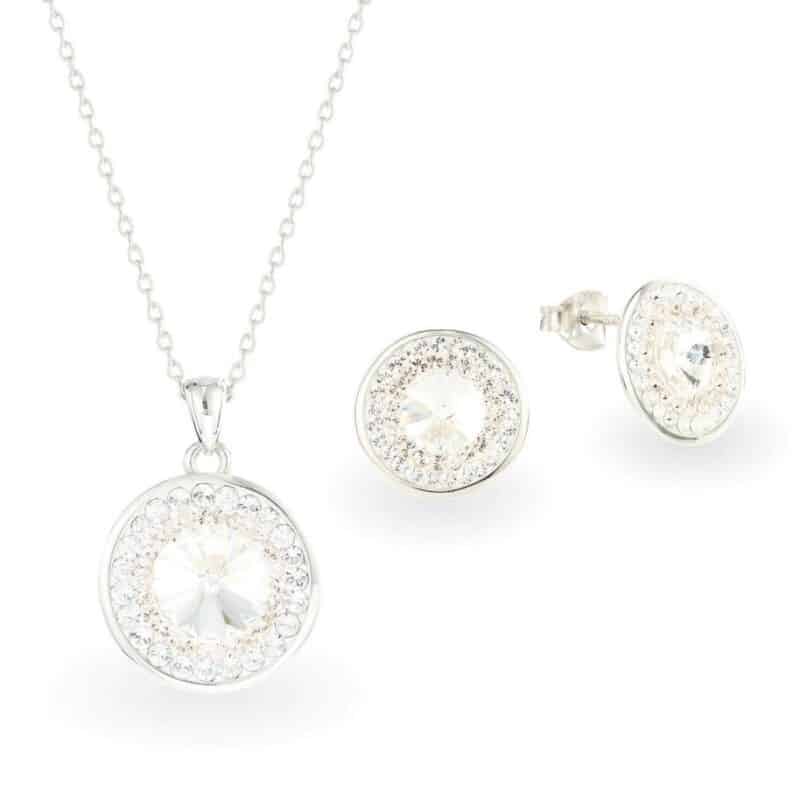Swarovski kristályos ezüst ékszer szett - Rivoli Orbit Crystal - ajándék díszdobozban