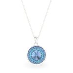 Swarovski kristályos ezüst nyaklánc - Rivoli Orbit Sötét kék - ajándék díszdobozban