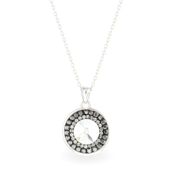 Swarovski kristályos ezüst nyaklánc - Rivoli Orbit Szürke - ajándék díszdobozban