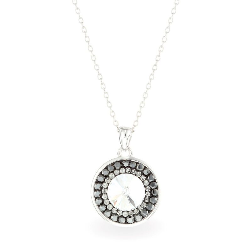 Swarovski kristályos ezüst nyaklánc - Rivoli Orbit Szürke - ajándék díszdobozban