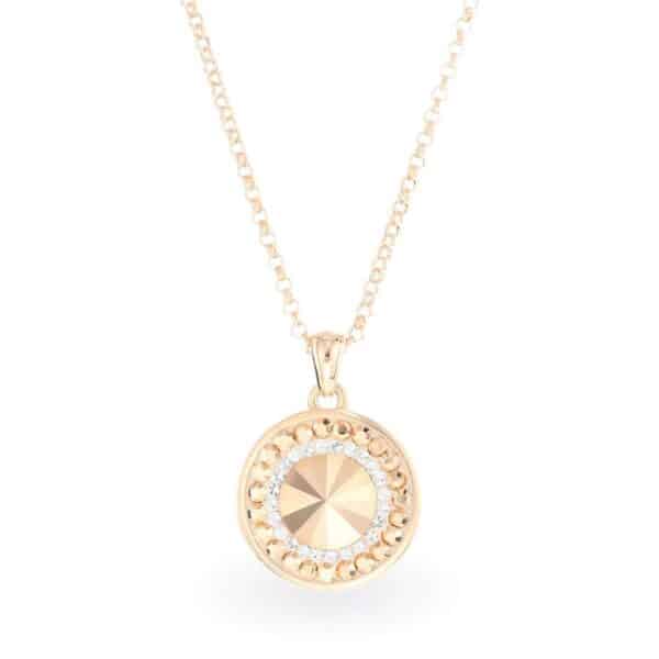 Swarovski kristályos ezüst nyaklánc - Rivoli Orbit Gold Crystal - ajándék díszdobozban