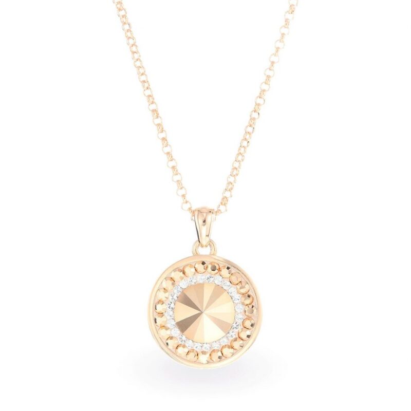 Swarovski kristályos ezüst nyaklánc - Rivoli Orbit Gold Crystal - ajándék díszdobozban