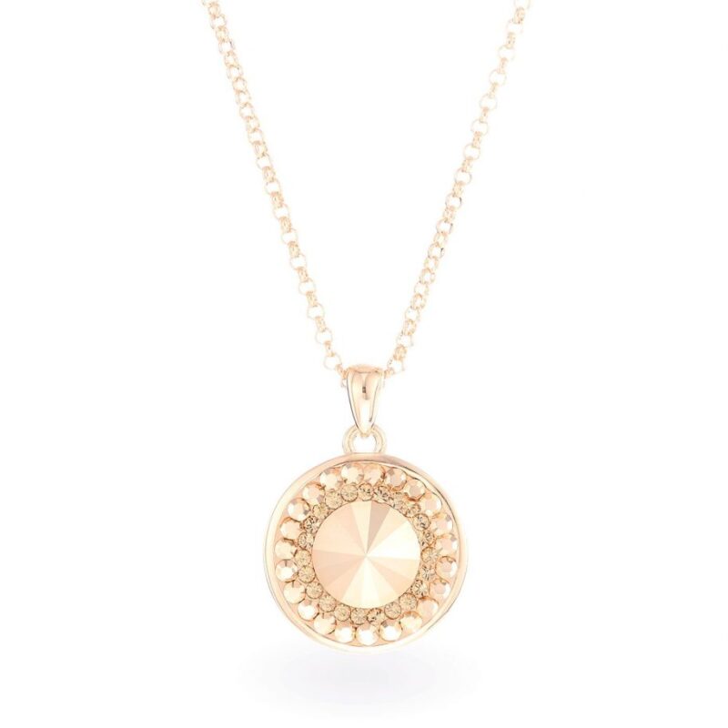 Swarovski kristályos ezüst nyaklánc - Rivoli Orbit Gold - ajándék díszdobozban