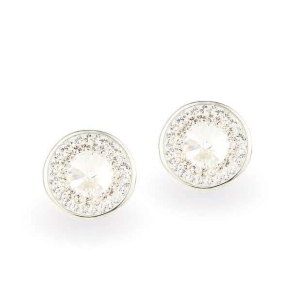 Swarovski kristályos ezüst fülbevaló - Rivoli Orbit Crystal - ajándék díszdobozban