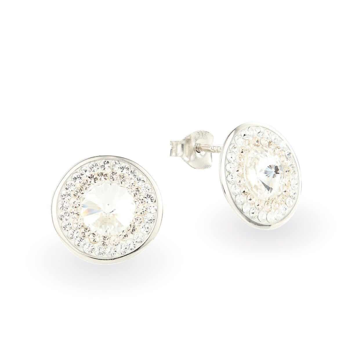 Swarovski kristályos ezüst fülbevaló - Rivoli Orbit Crystal - ajándék díszdobozban