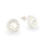 Swarovski kristályos ezüst fülbevaló - Rivoli Orbit Crystal - ajándék díszdobozban