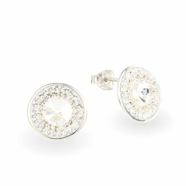 Swarovski kristályos ezüst fülbevaló - Rivoli Orbit Crystal - ajándék díszdobozban