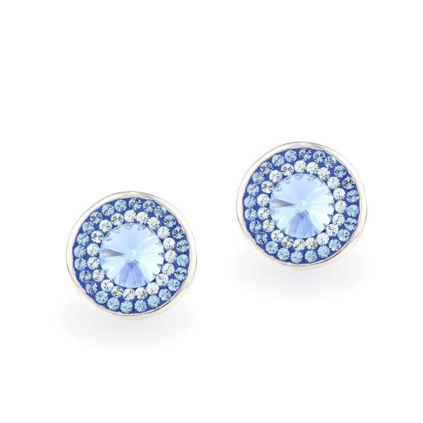 Swarovski kristályos ezüst fülbevaló - Rivoli Orbit Világos kék - ajándék díszdobozban